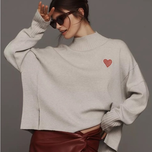 Maeve Sweaters - Maeve Oversized Cropped Turtleneck Sweater
